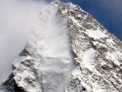 01 Clouds Still Cover K2 North Face Early Afternoon From K2 North Face Intermediate Base Camp 4462m